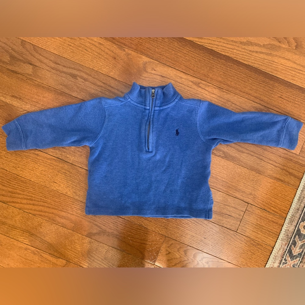 Polo Ralph Lauren Toddler Blue Quarter Zip Sweatshirt - Size 2T